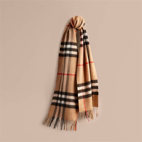 the classic burberry camel check cashmere scarf|Burberry Check scarf.